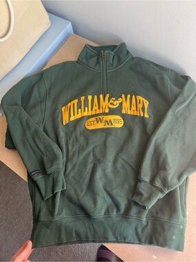 Jansport William & Mary Forest Green Quarter-Zip with Yellow Embroidery